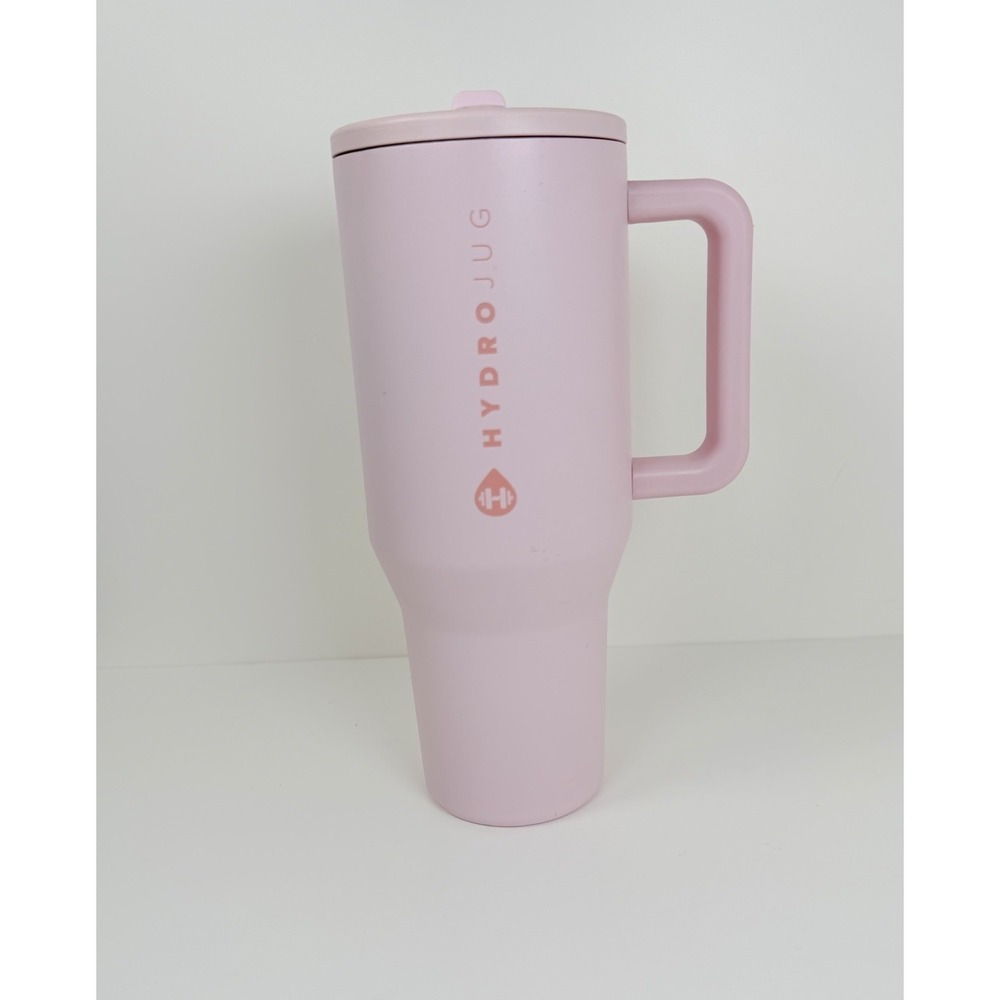 HydroJug Traveler 32 Oz Tumbler Pink Sand Insulated Handle Straw Cup